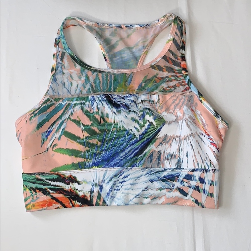 Fabletics Women’s Pink Tropical Athletic Sport Bra